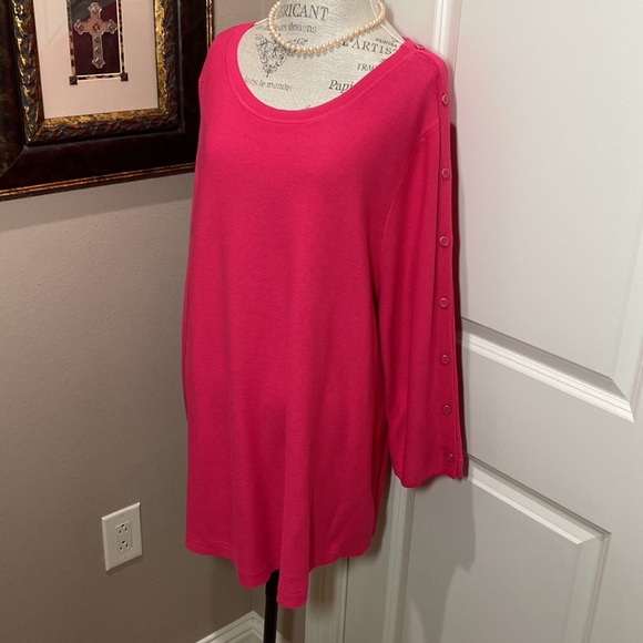 TALBOTS PLUS, 2X, Classy & Gorgeous, Long Sleeve Pullover Sweater Top, Pink, NWT - Picture 9 of 14